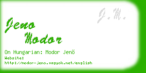 jeno modor business card