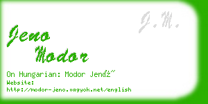 jeno modor business card